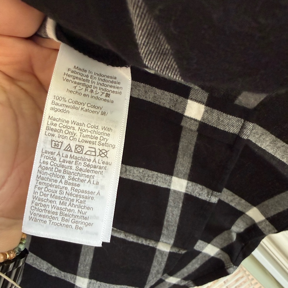 J. Crew Black and White Plaid Button-Down Shirt - Picture 6 of 6
